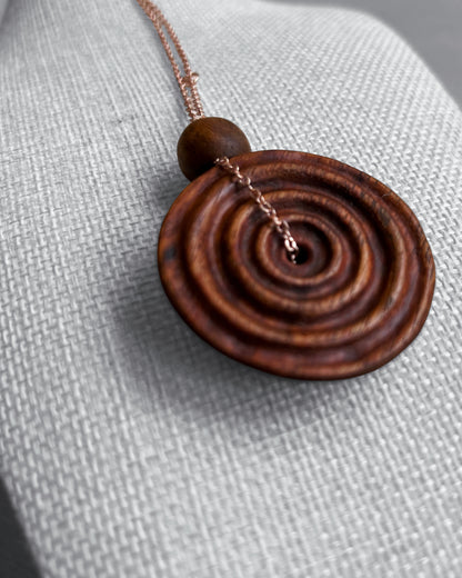 Ifit Wood Ripple (double-sided) gualåfon Necklace (ONLY 1 available)