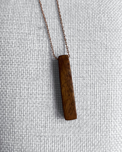 Ifit Wood Dainty Bar Necklace
