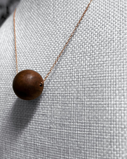 Ifit Wood single-Sphere Bead Necklace (ONLY 1 Available)